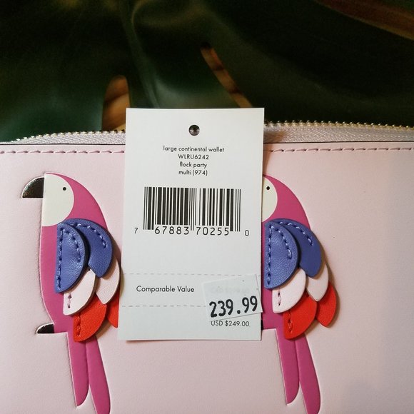 NWT Kate Spade Large Continental Wallet Parrot - Picture 3 of 10